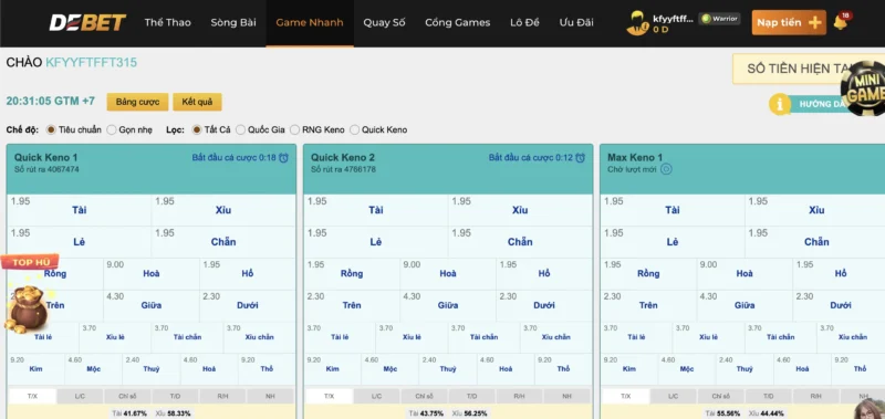 Keno Debet thu hút nhiều người chơi đến tham gia và thử sức