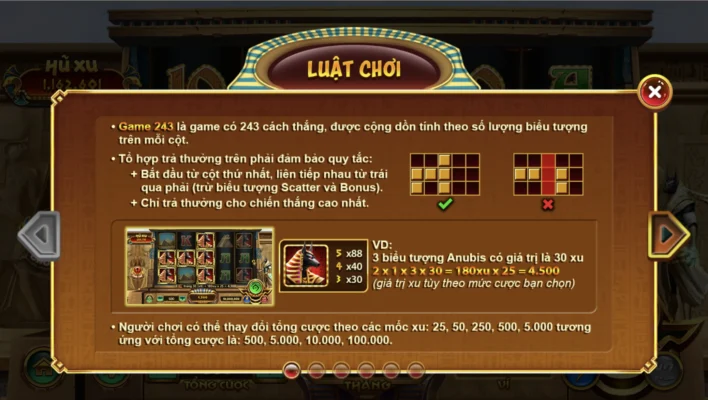 Quy tắc chơi Bí mật Cleopatra tại link vào Debet 