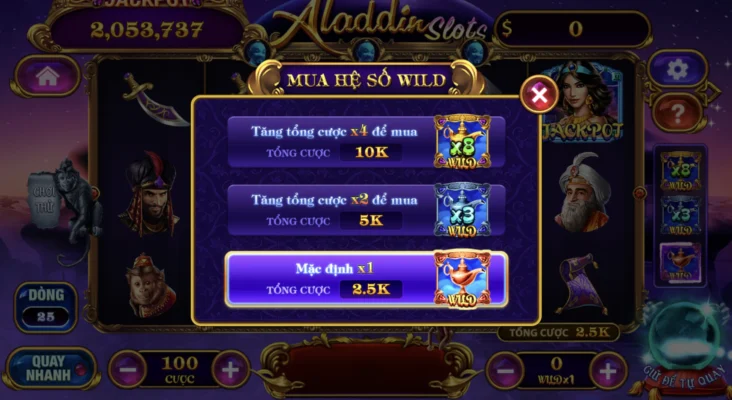 Hệ số thưởng trong Aladin Debet